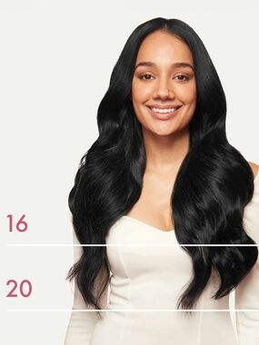 LUXY 20" Jet Black Classic Clip in Hair Extensions